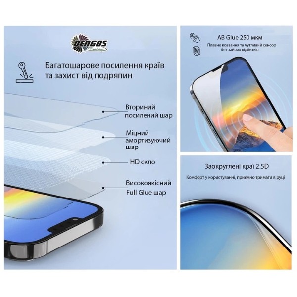 Фото - Захисне скло для смартфону DENGOS for Poco M8 5G Black Full Glue (TGFG-428)